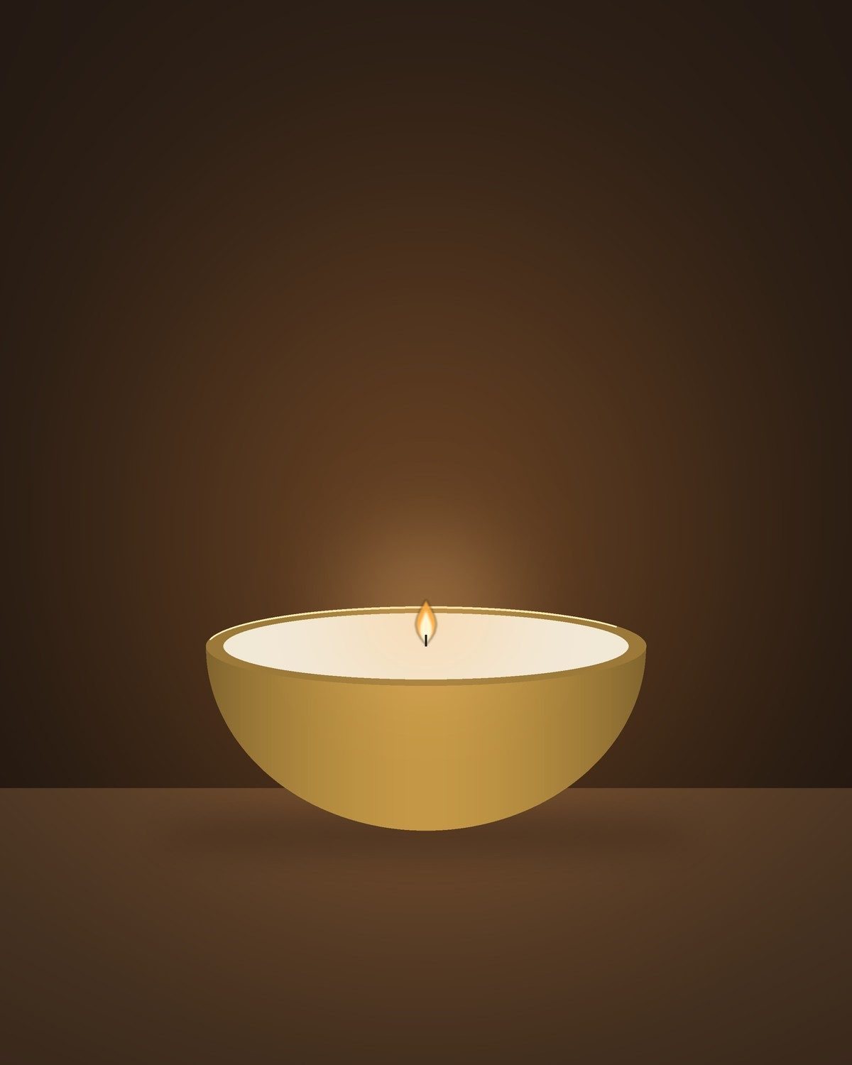 Brass Bowl Candle (illustration)